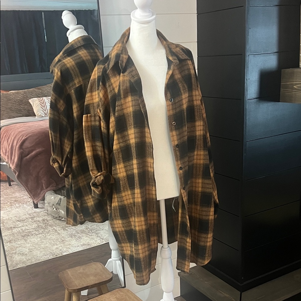 Plaid Flannel Shirt Jacket